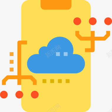 云计算云技术22扁平图标图标