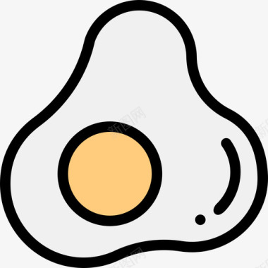 鸡蛋营养6原色图标图标