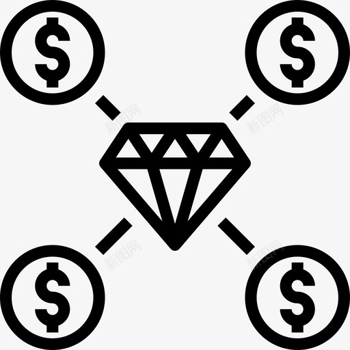 钻石投资29直线型图标svg_新图网 https://ixintu.com 投资 直线 线型 钻石
