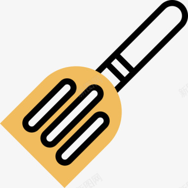 抹刀厨房工具22黄色阴影图标图标