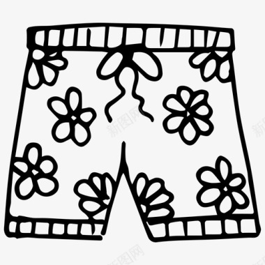 沙滩短裤夏天假期图标图标