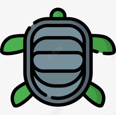 海龟澳大利亚8线形颜色图标图标