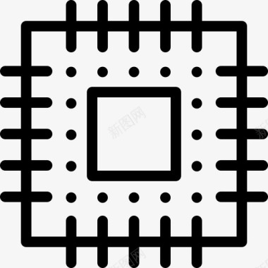 芯片数字服务8线性图标图标