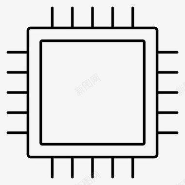cpu芯片电路图标图标