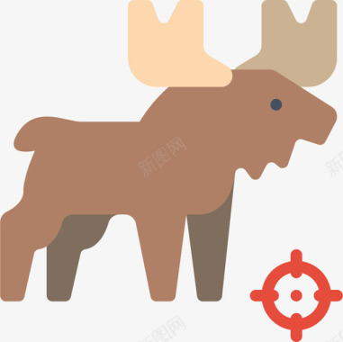 驼鹿冒险运动15平坦图标图标