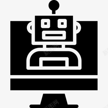 机器人人工智能39实心图标图标