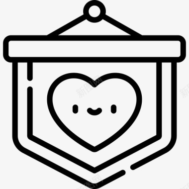 心脏奖励和徽章6线性图标图标