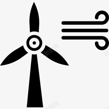 风能能源29固体图标图标