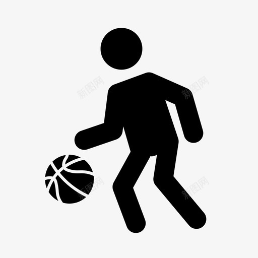 篮球运球运球球员图标svg_新图网 https://ixintu.com 球员 篮球 跑步 运球