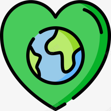 心脏地球母亲第四天线颜色图标图标