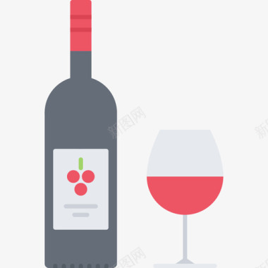 葡萄酒56号酒吧平的图标图标