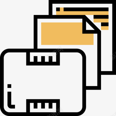 文件和文件盒11黄色阴影图标图标