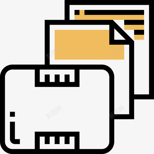 文件和文件盒11黄色阴影图标svg_新图网 https://ixintu.com 文件 阴影 黄色