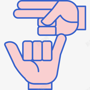 手语残疾线性颜色图标图标