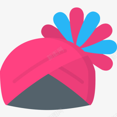 头巾印度共和国日平顶图标图标