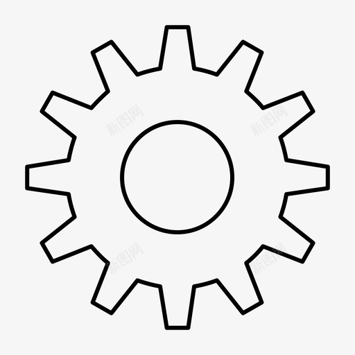 齿轮设置设置细线图标svg_新图网 https://ixintu.com 细线 设置 齿轮
