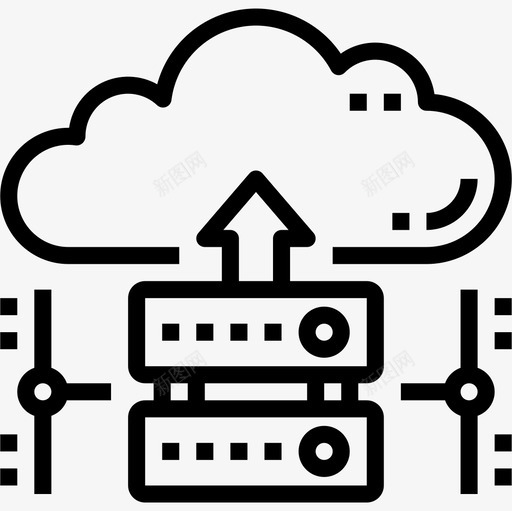 云计算云技术20线性图标svg_新图网 https://ixintu.com 云计算 技术 线性