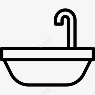 浴缸房地产148线性图标图标