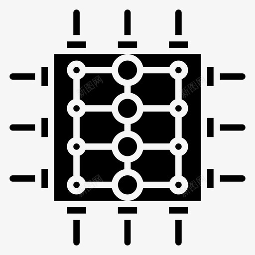 芯片数据网络图标svg_新图网 https://ixintu.com 处理器 数据 服务器 网络 芯片