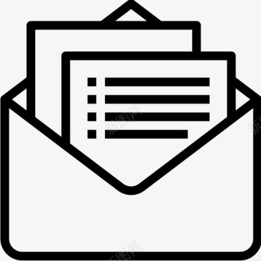 邮件办公和商务12直系图标图标