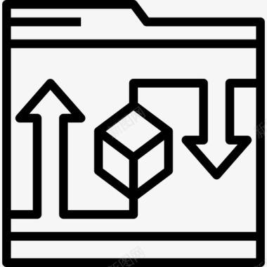 文件夹计算机数据存储线性图标图标