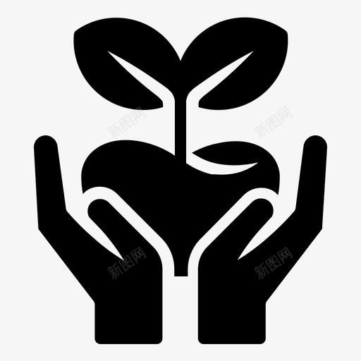 拯救树木生态手图标svg_新图网 https://ixintu.com 手 拯救树木 树叶 生态