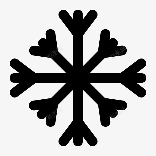 雪花降雪天气图标svg_新图网 https://ixintu.com 冬天 天气 稳定 降雪 雪花