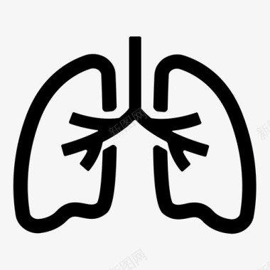 肺解剖学器官图标图标