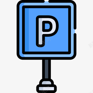 停车场出租车服务19线形颜色图标图标
