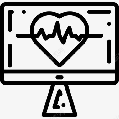 计算机医疗和医院线性图标图标