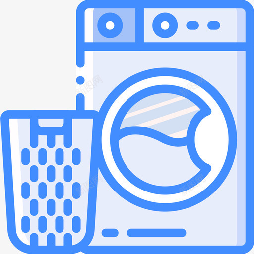 洗衣机室内24蓝色图标svg_新图网 https://ixintu.com 室内设计24 洗衣机 蓝色