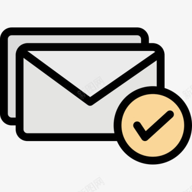 邮件文件和文件夹20线性颜色图标图标