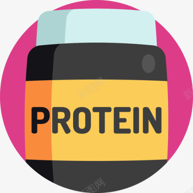 蛋白质营养8扁平图标图标