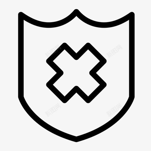 无保护盾攻击守卫图标svg_新图网 https://ixintu.com 保护 守卫 安全 攻击 电子商务 购物