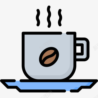 咖啡58号吧台线性颜色图标图标