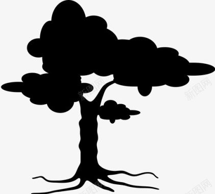树原木自然图标图标