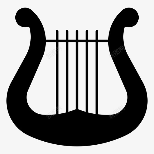 竖琴音频框架图标svg_新图网 https://ixintu.com 乐器 希腊语 框架 竖琴 音乐 音频