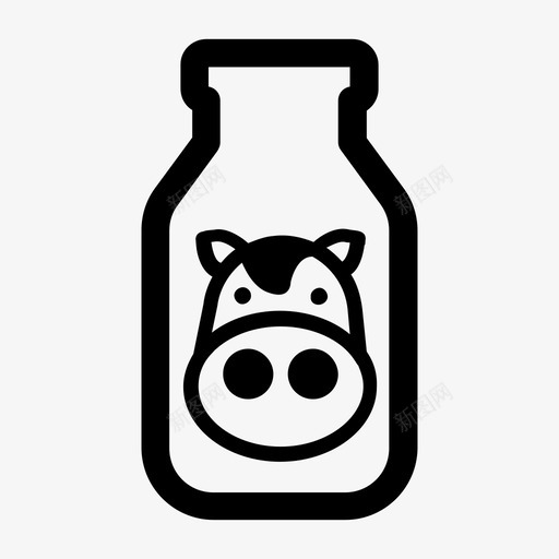 牛奶早餐饮料图标svg_新图网 https://ixintu.com 农场 奶瓶 早餐 牛奶 饮料