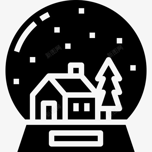 雪花地球仪圣诞189填充图标svg_新图网 https://ixintu.com 圣诞 地球仪 填充 雪花