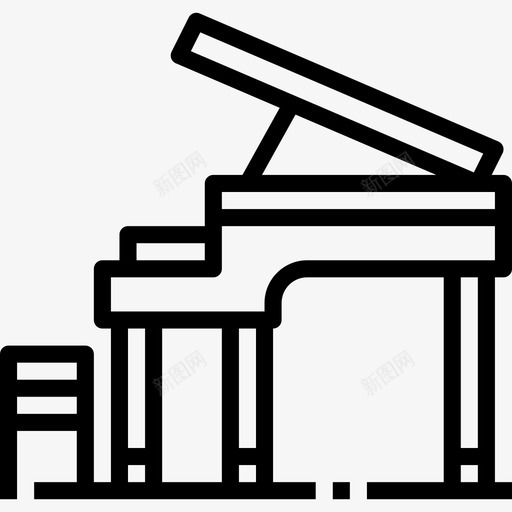 钢琴爵士乐直线图标svg_新图网 https://ixintu.com 爵士乐 直线 钢琴