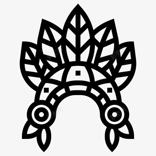 皇冠波西米亚头带图标svg_新图网 https://ixintu.com 印第安人 头带 波希米亚风格 波西米亚 皇冠