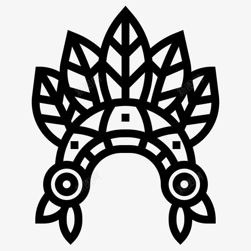 皇冠波西米亚头带图标svg_新图网 https://ixintu.com 印第安人 头带 波希米亚风格 波西米亚 皇冠