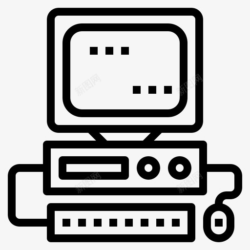 电脑旧的复古的图标svg_新图网 https://ixintu.com 复古的 复古轮廓 屏幕 技术 旧的 电脑