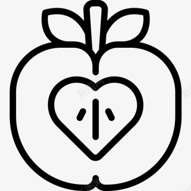 苹果饮食与营养直系图标图标