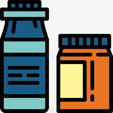 药物药物2线性颜色图标图标