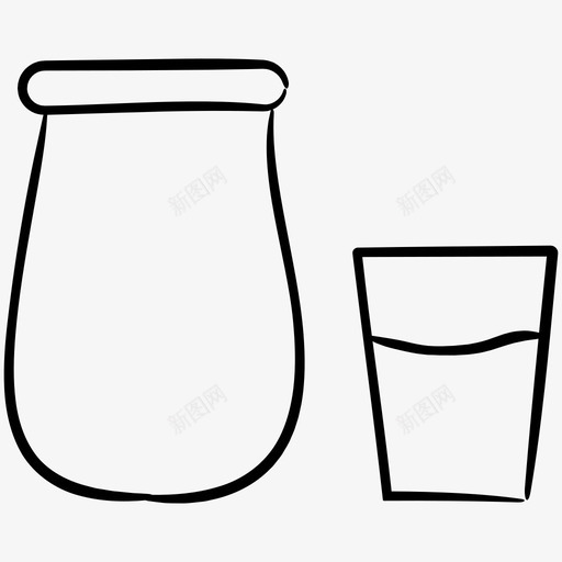 牛奶饮料咖啡店手绘图标svg_新图网 https://ixintu.com 咖啡店 图标 手绘 牛奶 饮料