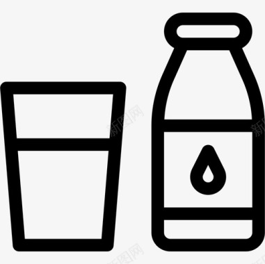 牛奶饮料10线性图标图标