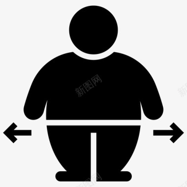 肥胖胖子超重图标图标