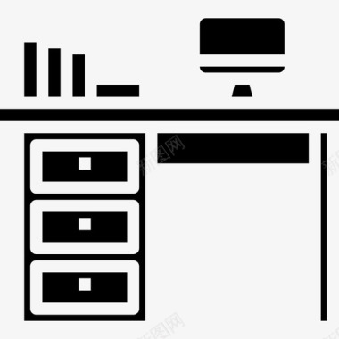 办公桌家具127实心图标图标