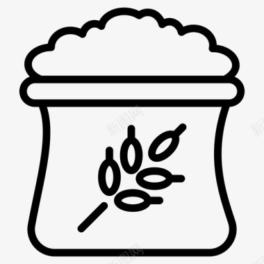谷物面包店面粉图标图标